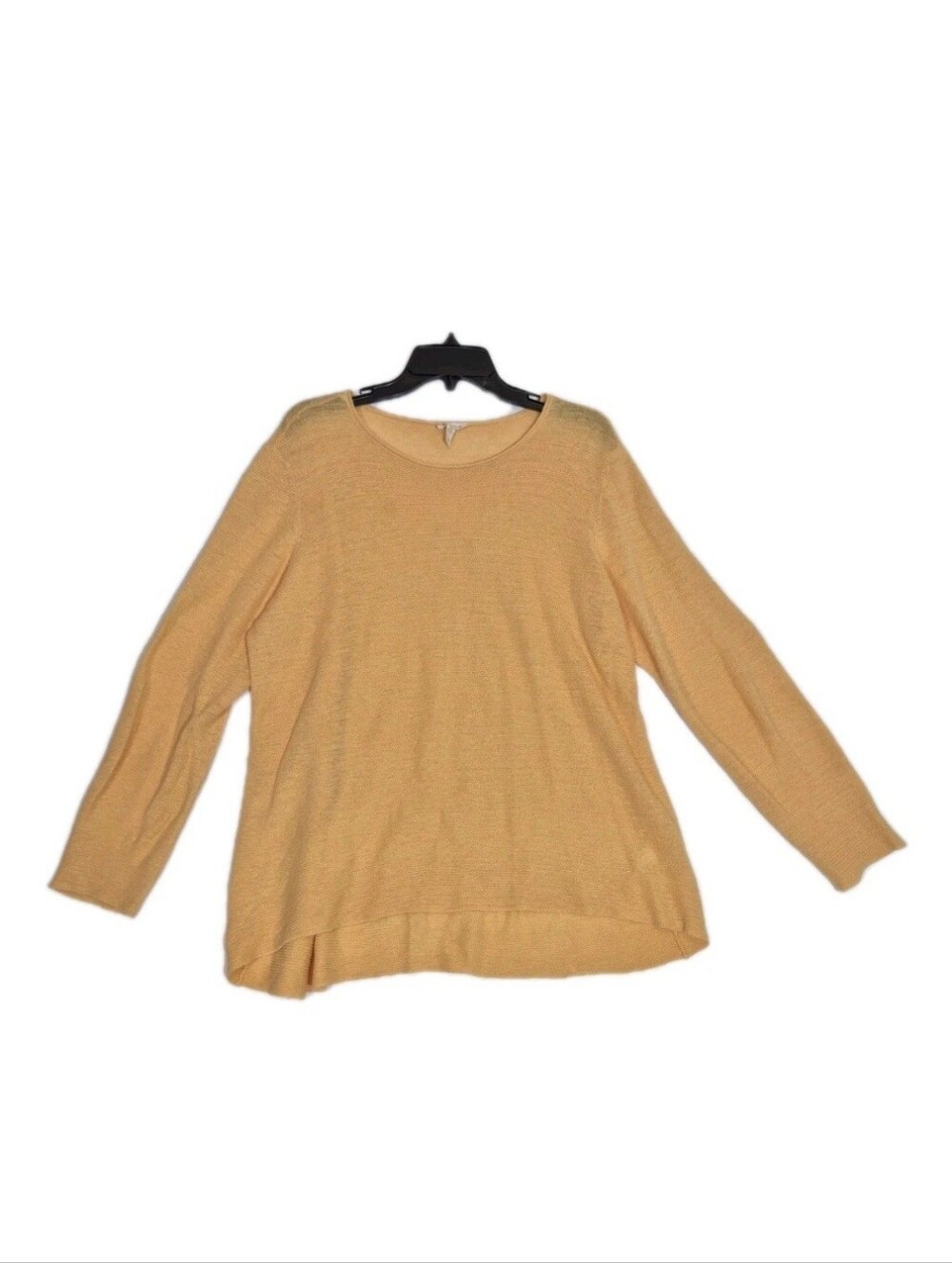 Eileen Fisher Women's Sweater Size L Organic Linen Yellow Lightweight  44